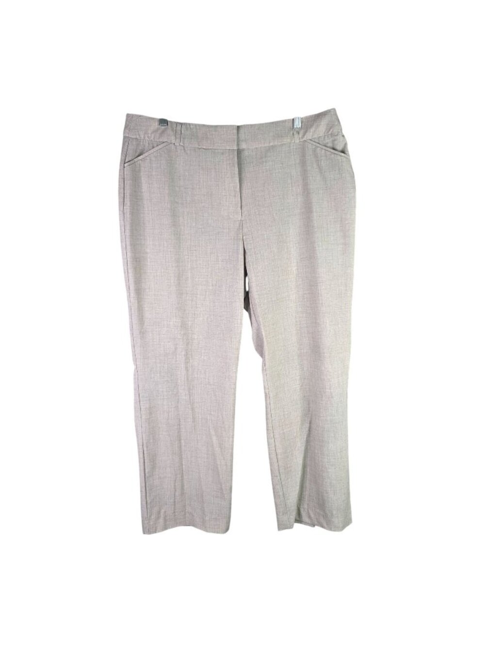 Womens Cato Beige Curvy Dress Pants Stretch Career Trousers Elastic Waist 16
